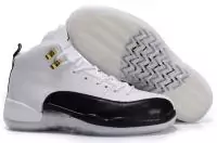 sport air jordan 12 hommes basketball chaussures blance noir